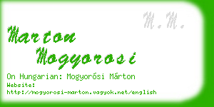 marton mogyorosi business card